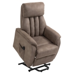 HOMCOM Poltrona Relax Elettrica Alzapersona con Telecomando, Reclinabile 150° in Tessuto Marrone