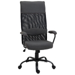 Vinsetto Sedia Ergonomica Regolabile in Tessuto - Grigio Nero