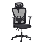 Vinsetto Sedia da Ufficio Ergonomica Girevole, Altezza Regolabile, Supporto Lombare e Poggiatesta Nero