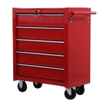 HomCom Carrello Cassettiera Porta Utensili per officina, rosso, 67.5x33x77cm