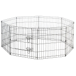Parc enclos modulable pour chien animaux porte métal noir