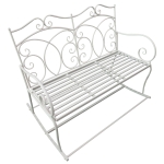 Outsunny Panchina in ferro a Dondolo da Giardino stile Shabby, Bianco, 102x74.5x78cm
