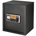 HOMCOM Cassaforte Elettronica in Acciaio con Doppio Codice, Chiave di Sicurezza e Allarme, 35x30x39.3cm