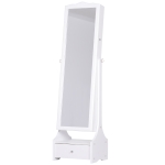 Homcom Armadio Portagioie Specchiera con Luci a LED Bianco 45x36x150cm