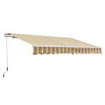 Outsunny Tenda da Sole Avvolgibile a Braccio Manuale a Parete, Grigio e Giallo, 3.5m