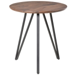 HOMCOM Tavolo Rotondo Stile Industriale Multiuso in Legno e Metallo Nero Φ70cm