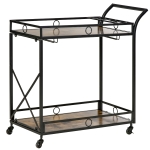 HOMCOM Carrello da Cucina 2 Ripiani in Stile Industriale, 4 Ruote Girevoli e Maniglia, 79.5x38x80cm - Marrone Rustico