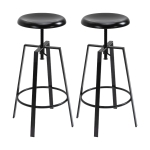 HOMCOM Set 2 Sgabelli da Bar Altezza Regolabile e Poggiapiedi, Stile Industriale