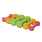 HOMCOM Set Manubri Pesi per Braccia con Valigetta, 6 Manubri da 0.5kg 1kg 1.5kg Acciaio e Rivestimento PU, Rosso Giallo e Verde