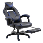 Vinsetto Sedie da Ufficio Sedia da Gaming Sedia da Scrivania Ergonomiche con Rotelle in Ecopelle, Blu e Nero