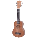 Homcom Ukulele in Legno di Sapelli con Testa in Okoume Disegno Hawaiano 21"