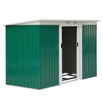 Outsunny Casetta da Giardino Porta Utensili in Lamiera di Acciaio, Capanno da Giardino in Acciaio con Porte Scorrevoli, 280x130x172cm, Verde