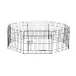PawHut Recinto per Animali Gatti Cani Cuccioli Gabbia in Acciaio Φ180 x 61cm Nero