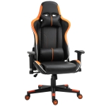 Vinsetto Poltrona Gaming con Altezza e Schienale Regolabile Sedia da Ufficio Nera e Arancione