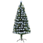 HOMCOM 120cm Albero di natale artificiale rami 130 luce a LED fibre ottiche