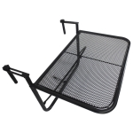 Outsunny Tavolino da Balcone Ringhiera Appeso Braccio e Ripiano Regolabile, Nero 60 x 56.5 x 45 cm
