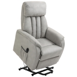 HOMCOM Poltrona Relax Elettrica Alzapersona con Telecomando, Reclinabile 150° in Tessuto Grigio