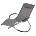 Outsunny Sedia a Dondolo in Texilene Zero-Gravity Grigio 154x80x84cm