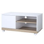 HOMCOM Carrello Porta TV con 1 Anta e Vani Aperti, Mobile per TV fino 42''