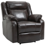 HOMCOM Poltrona Relax Reclinabile con Poggiapiedi in Similpelle PU Marrone