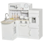 HOMCOM Cucina Giocattolo per Bambini in Legno Età 3+ - Bianco