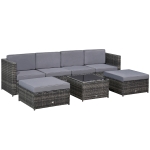 Outsunny Set din 7 Piese Living pentru exterior din Rattan , Sur