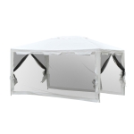 Outsunny Foisor in Tesatura PE cu Plasa de Tantari Alb, 4x3m