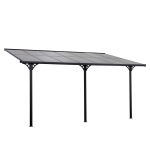 Outsunny Pergola montata pentru gradina din policarbonat si aluminiu, montare reglabila, gri