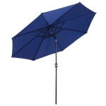 Outsunny Umbrela de Gradina Φ300cm care se Inclina cu Manivela din Metal si Poliester Albastru