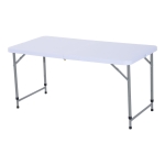 Outsunny Masa Pliabila tip Valiza pentru Camping si Picnic in Polietilene, Alb, 122x61x59/74cm