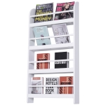 Homcom Librarie Etajera de Perete 4 Rafturi din Lemn Alb 59 x 12 x 113cm