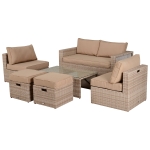 Outsunny set mobilier gradina 18 bucati, 80x80x50cm, maro(c-4)
