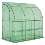 Outsunny Sera de Perete cu 2 Rafturi pentru Plante, 214x120x215cm, Verde
