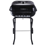 Outsunny Gratar din Otel cu Capac si Roti Negre 57x70x86cm