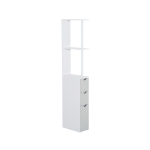 HomCom Mobilier Coloana pentru Baie in Lemn, Alb si Gri, 15x33x140cm