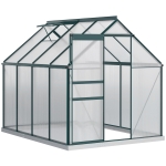 Outsunny Sera Walk-In Aluminiu & Policarbonat – Ventilatie si Jgheab