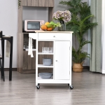 HomCom carucior bucatarie, din lemn, 66x39,5x86,5cm, alb