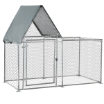 Gard pentru Gaini PawHut din Otel Galvanizat cu Panza de Protectie din Tesatura Oxford, 200x105x172cm, Argintiu
