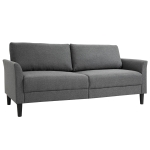 HOMCOM Canapea cu 2 locuri, moderna, din material textil cu efect in, cu brațe tapițate 191x79x87cm gri