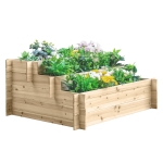 Outsunny Jardiniera din Lemn pe 3 Nivele pentru Gradina si Legume, 120x100x54cm