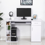 HomCom birou pentru PC, cu rafturi, 120x60x74 cm, alb