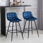 Homcom set 2 scaune bar, stil nordic, 45x47x88cm catifea