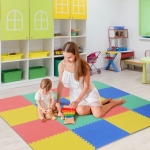 HOMCOM Covor Puzzle in EVA pentru Copii Antialunecos 16 Bucati Multicolor 63.5x63.5x2cm