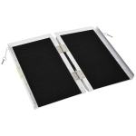 HomCom Rampa pentru Scaun cu Rotile Pliabil Antiderapant in Aluminiu, 61x72cm