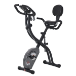 HOMCOM Bicicleta pliabila cu spatar, afisaj LCD si benzi elastice gri