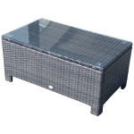Outsunny masuta exterior, sticla securizata, 85x50x39cm, maro