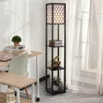 Homcom lampa moderna cu rafturi, 26x26x160cm, neagra