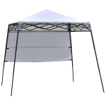 Outsunny Carpa Plegable 2,2x2,2x2m con Lateral Altura Ajustable Protección UV 50+ de Acero y Tela Oxford con Bolsa de Transporte Blanco