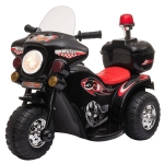HOMCOM Triciclo Eléctrico para Niños de +18 Meses Diseño Moto Eléctrica Infantil con 3 Ruedas y Batería 6V Funciones de Música 80x35x52 cm Negro