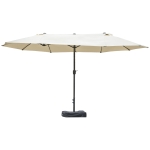 Outsunny dubbele parasol met paraplubak, crèmewit, 4,6 x 2,7 cm